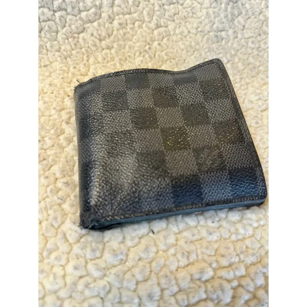 Louis Vuitton Damier Graphite Bifold Wallet Men's Gray Check Canvas Designer